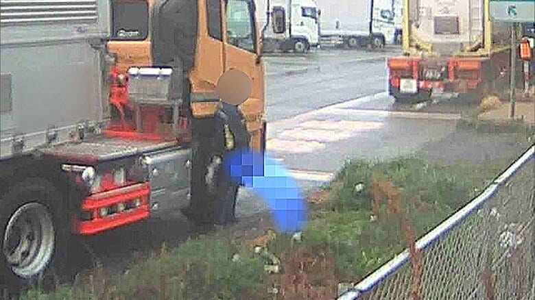 タバコ吸いながら立ち小便も…高速道路のSAで後絶たぬ『トラック運転手の迷惑行為』清掃活動で“捨て猫”も発見｜FNNプライムオンライン