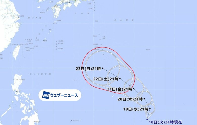 台風の卵　熱帯低気圧　19日にも台風になる見込みか　西太平洋から日本列島へ　最新の進路予想　｜FNNプライムオンライン