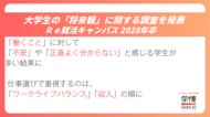 就活生、働くことは不安？楽しみ？収入よりも大事にしている仕事選びのポイント【大学3年生、将来観調査】