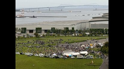 東京臨海広域防災公園で行われた“反ワクチン”集会
