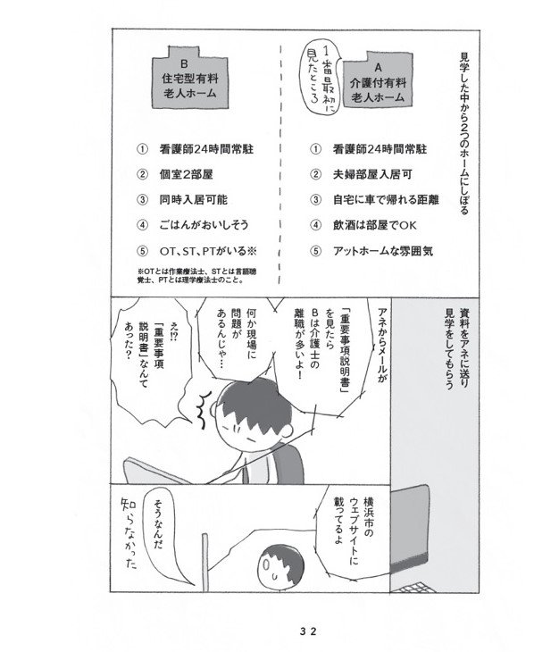 『マンガで解決 老人ホームは親不孝？』（著・上大岡トメ、監修・畠中雅子、主婦の友社）