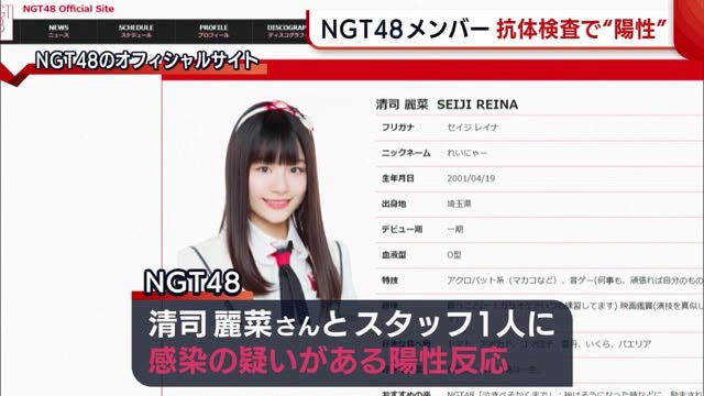 NGT48清司麗菜さん抗体検査で“陽性”反応 全メンバー・従業員PCR検査へ【新潟】