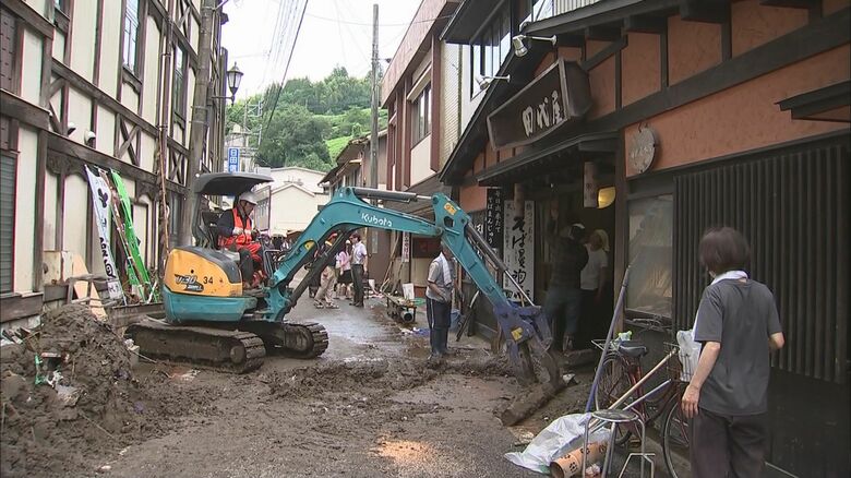 被災当時の天ヶ瀬温泉街