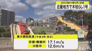 近畿地方で木枯らし1号 去年と同日で最も早い記録