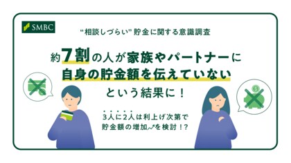 【“相談しづらい”貯金に関する意識調査】全体の7割が家族やパートナーに自身の貯金額を伝えていないことが明らかに