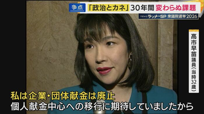 企業団体献金廃止論者だった高市総理（1994年）