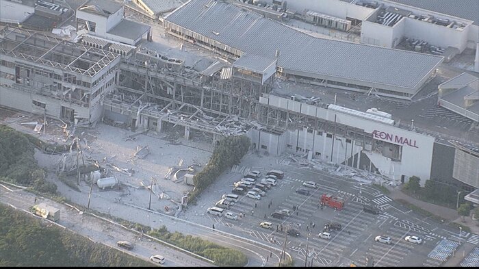 地震発生後に爆発が起きたイオンモール熊本