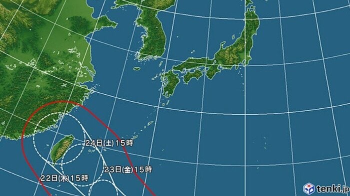 台風30号の進路予想図　日本気象協会 tenki.jpより
