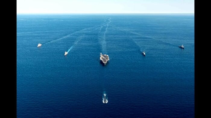 日米韓軍事演習(2022年 提供:韓国海軍)