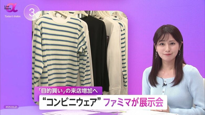 ファミマ「コンビニウェア」展示会開催　「目的買い」生む新習慣に収益源確保急務の業界注目　強みは高速で柔軟性ある商品開発｜FNNプライムオンライン