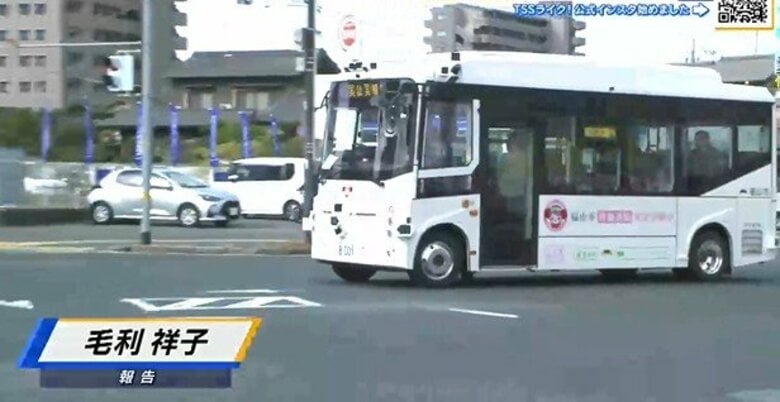 福山市で自動運転バスの実証実験始まる　運転手不足解消にむけ　来年9月にも有料運行開始の予定　広島｜FNNプライムオンライン