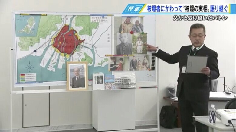 広島市の原爆資料館で講話をする細川さん