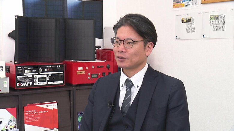 防災用蓄電池を開発した「KMTec」の久米祐介社長