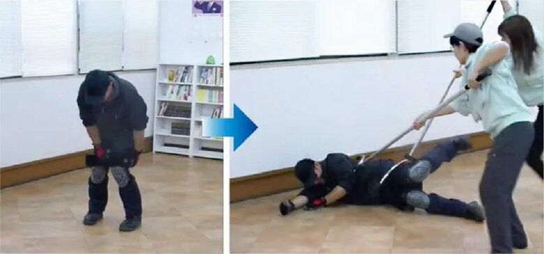 自力での着脱は困難　隙をついて抑え込む