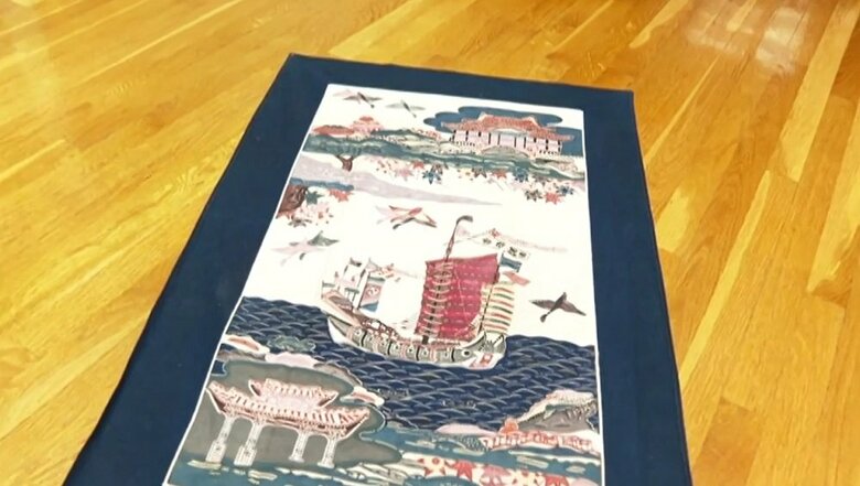 移民1世の曾祖母・仲村カナさんの形見である紅型