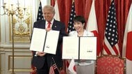 日米首脳会談で「強固な同盟」アピール トランプ氏と財界有力者が夕食会