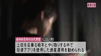 20代男性が150万円の詐欺被害　うその投資話持ち掛けられ…　秋田・由利本荘市