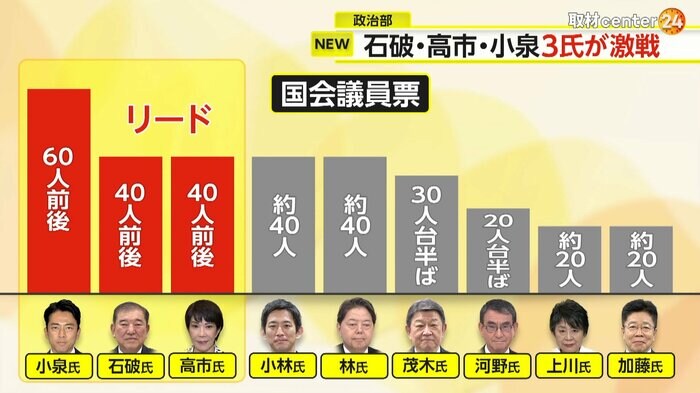 国会議員票の見通し