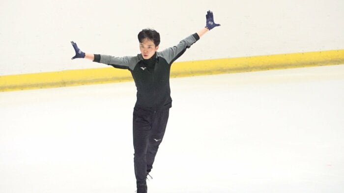 氷上練習をする友野(2024年9月)振付師を変え心機一転のプログラムで挑む