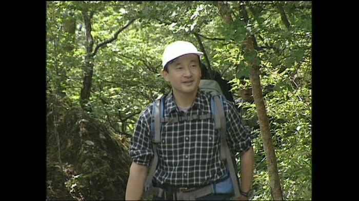 編笠山に登られる皇太子さま