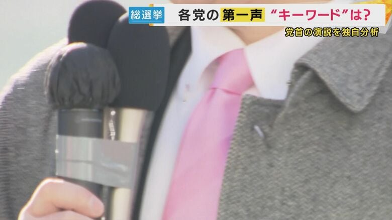 党首の第一声をAI分析　党カラーがはっきり　どんな言葉が多く用いられた？　どれくらいの時間が割かれた？【衆院選】｜FNNプライムオンライン