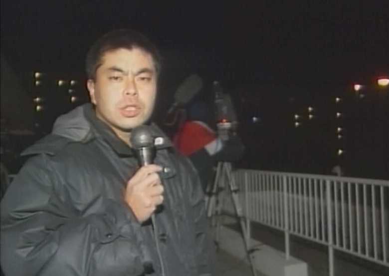 1993年 イラク対空砲火直後の様子を伝える入江特派員