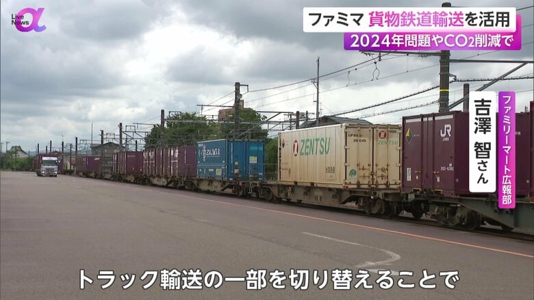 貨物鉄道で輸送されるコンテナ