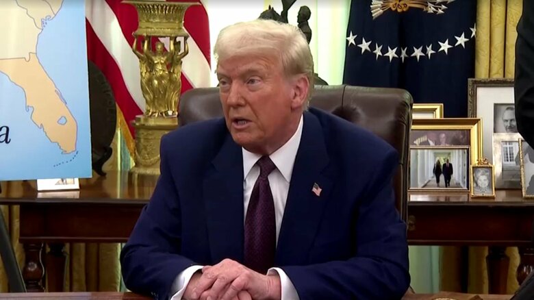 「物価は短期的には上がるだろうが、その後下がるはず」と述べたトランプ大統領（2月13日）