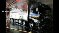 トンネル内でトラック炎上　新東名下り一時通行止め　静岡・沼津市