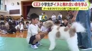 グーを近づけてワンコ流“ごあいさつ”  犬と触れ合い命の大切さを学ぶ