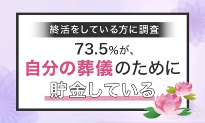 【終活をしている方に調査】73.5%が、自分の葬儀のために「貯金している」