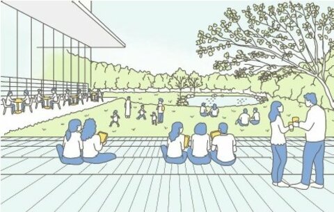 新しい東京都立中央図書館「賑わいや交流のある図書館へ」　シンボリックで魅力的な建築デザイン　1人で静かに集中できる席も