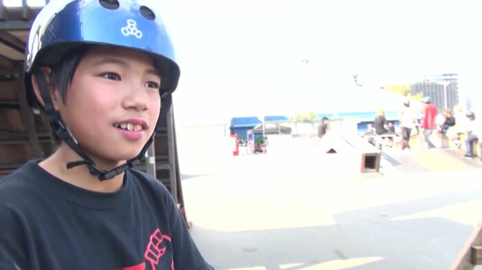 幼少期の堀米雄斗(ムラサキスポーツ東京にて)