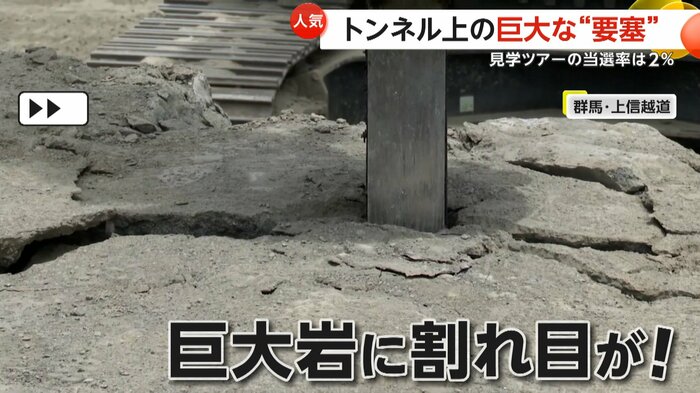 割れ目が広がっていった巨大な岩の一部
