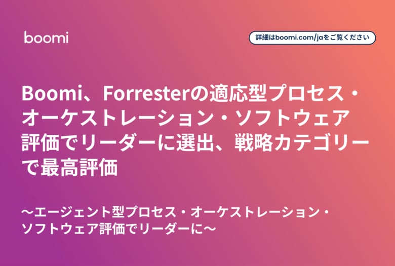 Boomi、Forresterの適応型プロセス・オーケストレーション・ソフトウェア評価でリーダーに選出、戦略カテゴリーで最高評価