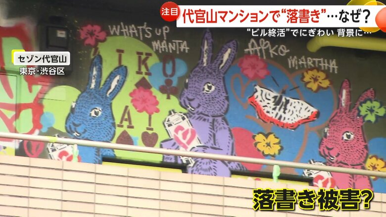 【ビル終活】代官山にある解体前マンションでアート展開催！国内外アーティストが50戸を装飾　解体までの“空白期間”有効活用で街の治安悪化防止と賑わい創出を　東京｜FNNプライムオンライン