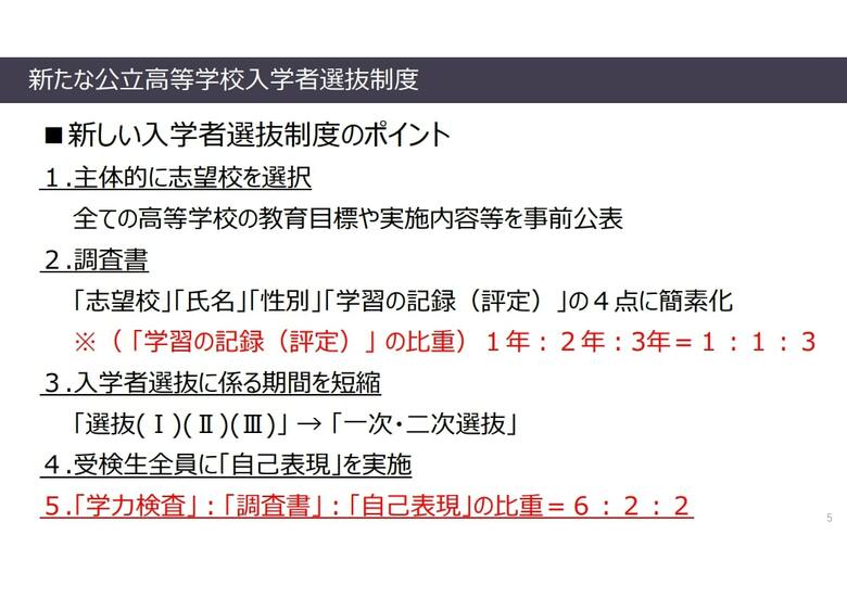広島県は2023年度公立高校入学者の選抜から改革を実施(広島県教育委員会資料より)