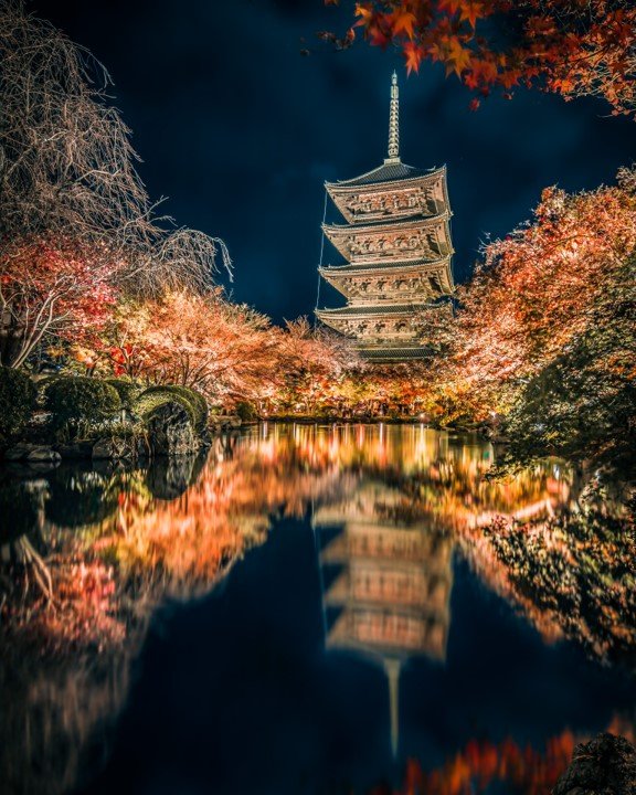 紅葉の東寺