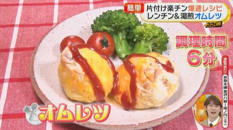 湯煎でオムレツが完成！