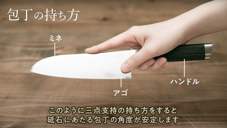 包丁の持ち方（画像提供：貝印）