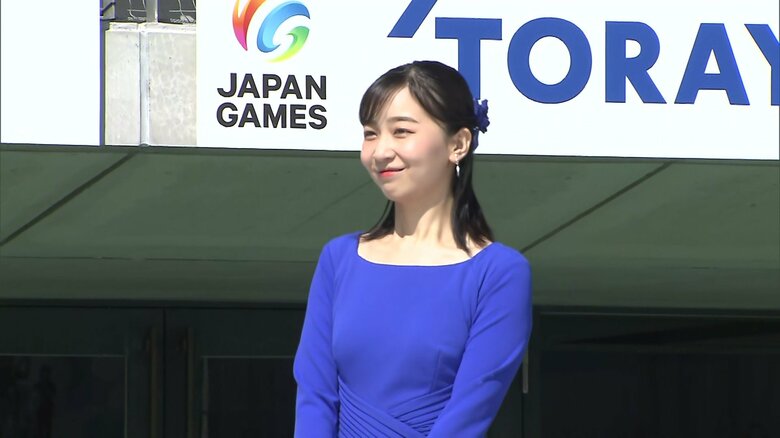 国民スポーツ大会の総合閉会式に出席された佳子さま（滋賀・彦根市）