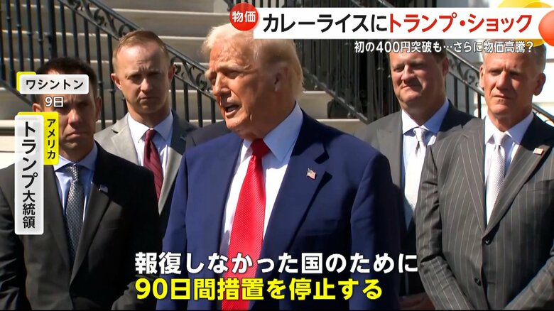発動したばかりの相互関税を90日間停止すると発表したトランプ氏
