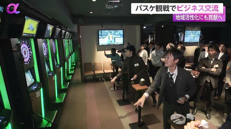 ハーフタイムにはダーツ大会を開催