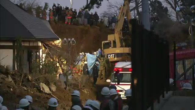 2011年3月11日　土砂崩れが発生した白河市葉ノ木平地区
