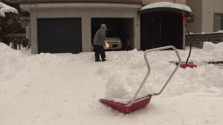 湿った重い雪で雪かきも一苦労