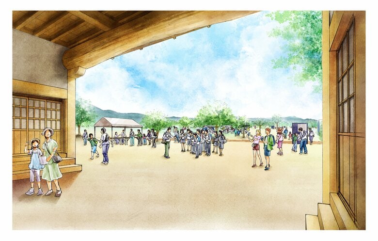 仙臺緑彩館から見た大手門の整備イメージ図（提供：仙台市教育委員会）