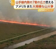 カメラが捉えた“建物に迫る”横一直線の赤い炎　“山手線内側7割分”焼失の大規模山火事　鎮火も乾期で警戒続く　アメリカ