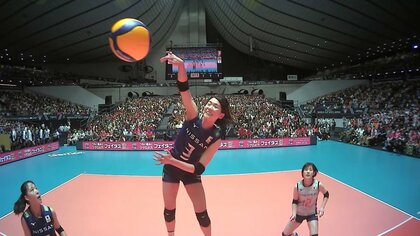 【スーパープレー映像】キャプテン・古賀紗理那のベルギー戦マッハ・ブロック・アタックまとめ　トルコ戦意気込みコメント【パリ五輪予選/W杯バレー】