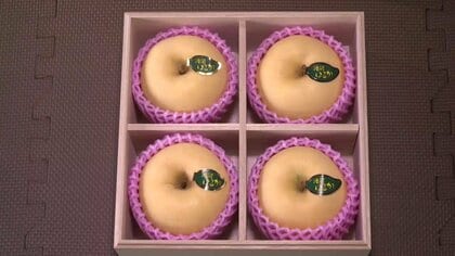 糖度15度以上・蜜入り20％以上をクリアしたリンゴ「滝沢はるか」　出荷に向け選別作業　岩手県滝沢市