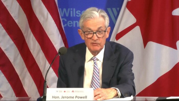4月16日、ワシントンで行われたイベントに参加したFRBのパウエル議長(THE WILSON CENTER)
